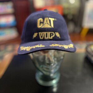 Caterpillar CAT VIP Hat Men’s Blue Strap Back Gold Scrambled Eggs Licensed